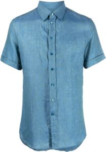 ETRO classic collar short-sleeve shirt Blauw