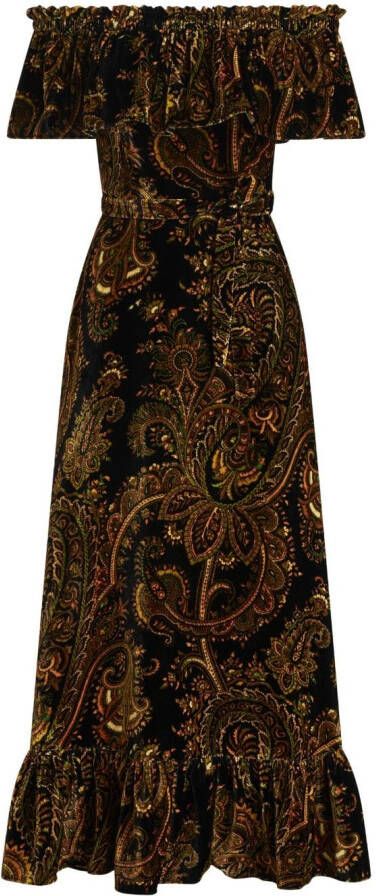 ETRO Midi-jurk met open schouders Zwart