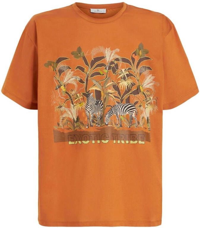 ETRO T-shirt met grafische print Oranje