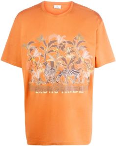 ETRO cotton graphic print T-shirt Oranje