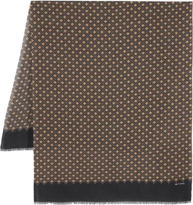 ETRO Delhi cashmere-silk blend scarf Zwart