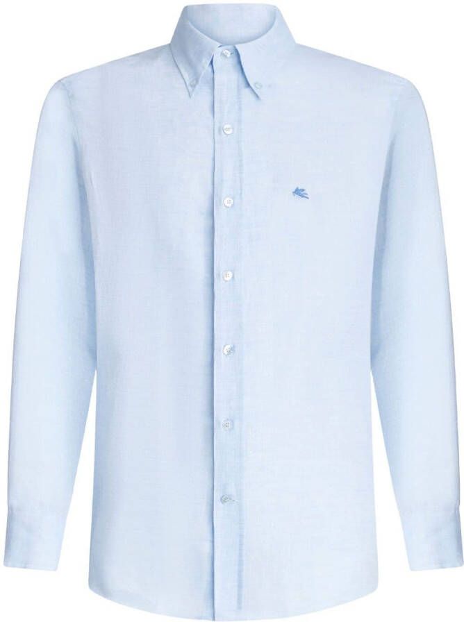 ETRO Overhemd met geborduurd logo Blauw