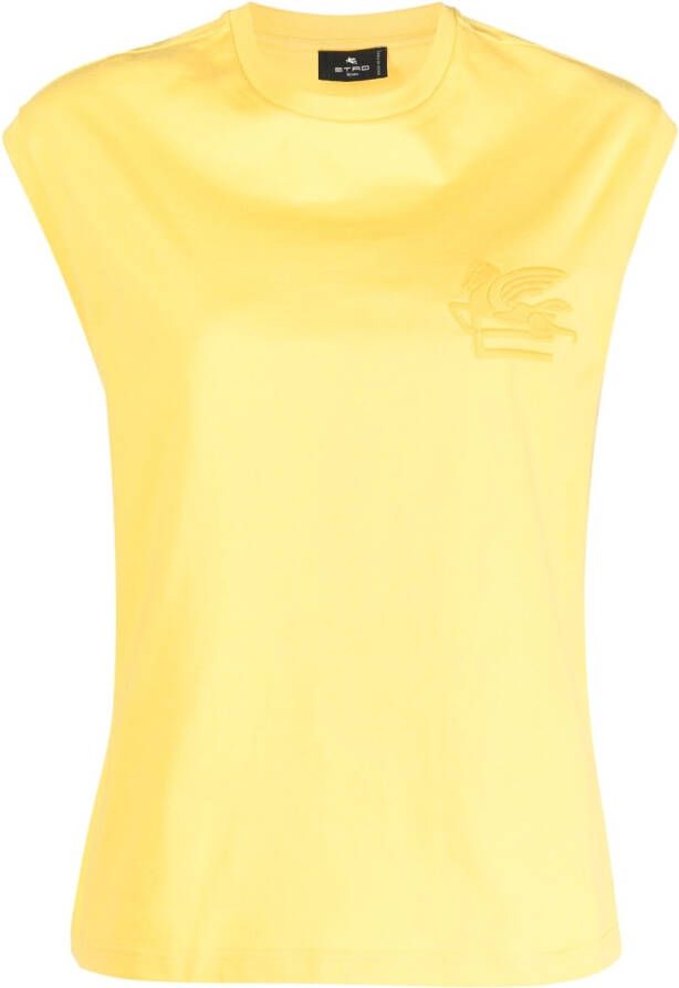 ETRO T-shirt met geborduurd logo Geel