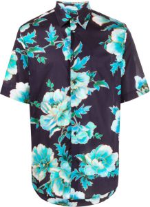 ETRO floral-print cotton shirt Blauw