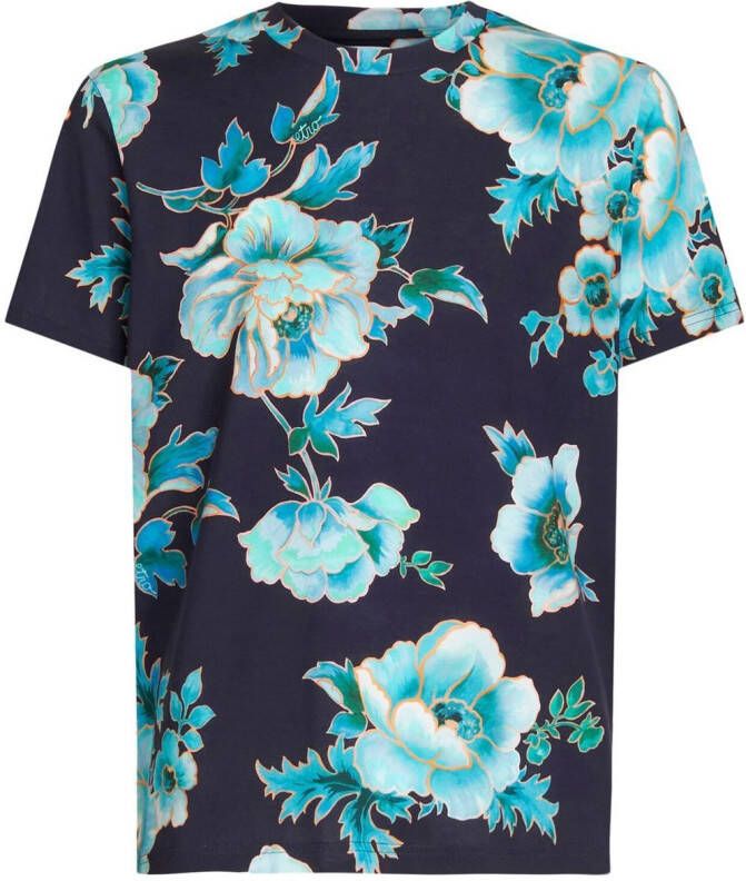 ETRO T-shirt met bloemenprint Blauw