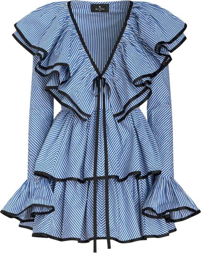 ETRO Gestreepte mini-jurk Blauw