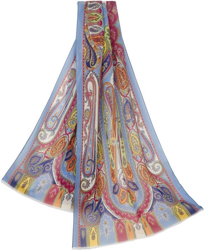 ETRO Sjaal met print Blauw