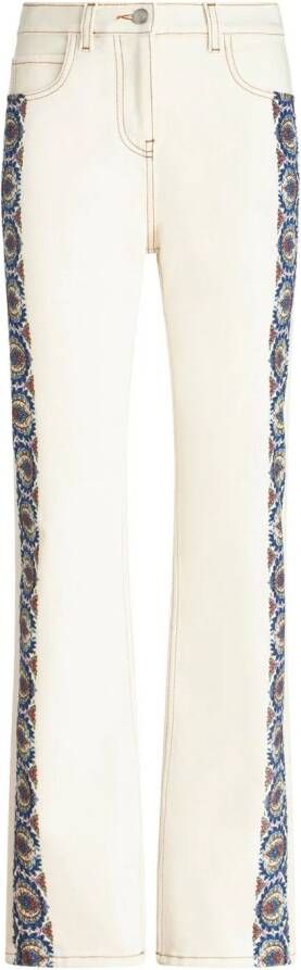 ETRO Jeans met bloemenprint Wit