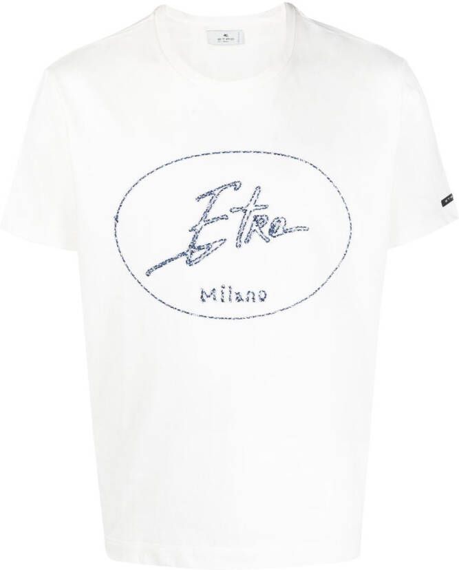 ETRO T-shirt met geborduurd logo Wit