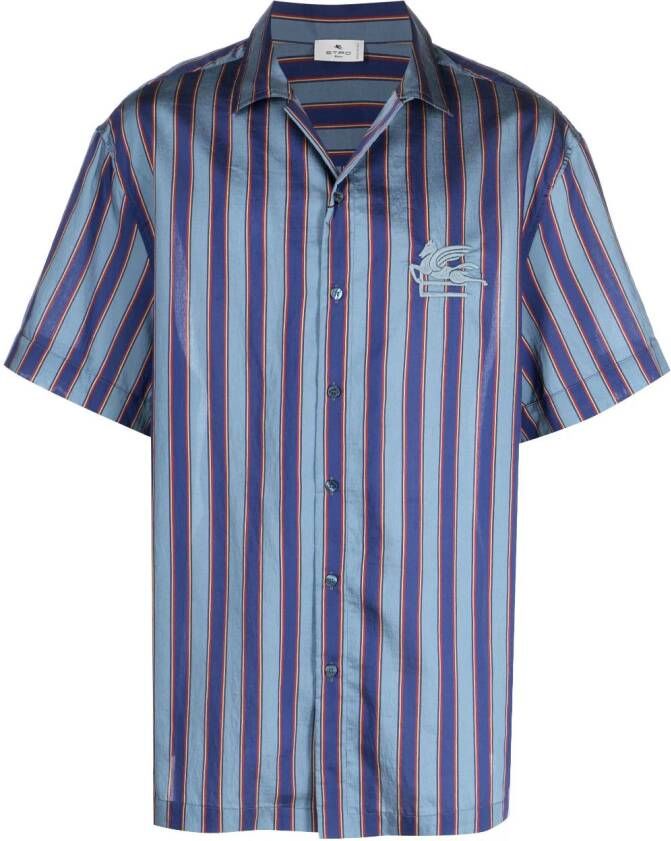 ETRO Overhemd met geborduurd logo Blauw