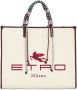 ETRO Shopper met geborduurd logo Beige - Thumbnail 1