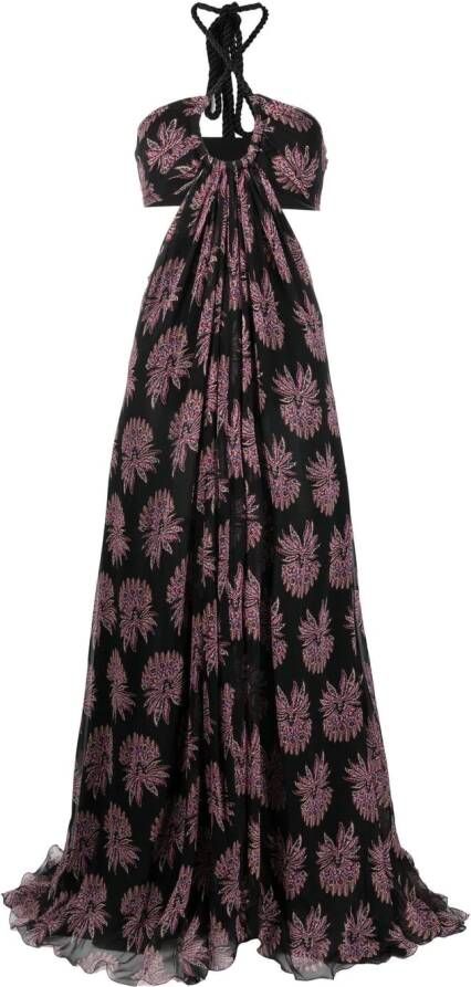ETRO Maxi-jurk met bloemenprint Zwart