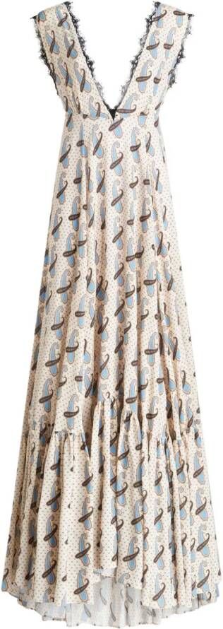 ETRO Maxi-jurk met paisley-print Beige