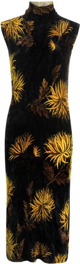 ETRO Midi-jurk met bloemenprint Zwart