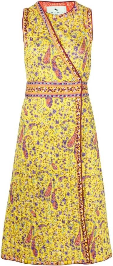 ETRO Midi-jurk met paisley-print Geel