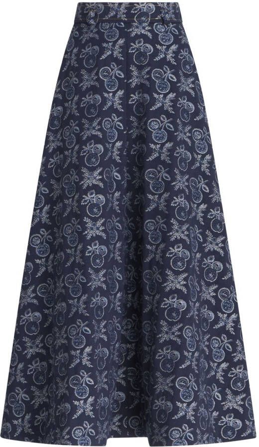 ETRO Midi-rok met jacquard Blauw