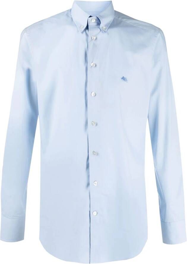 ETRO Overhemd met geborduurd logo Blauw