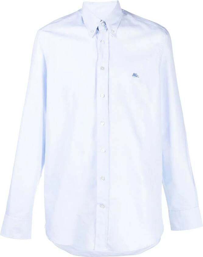ETRO Overhemd met geborduurd logo Blauw