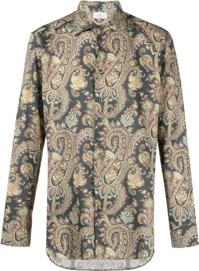 ETRO Overhemd met paisley-print Bruin
