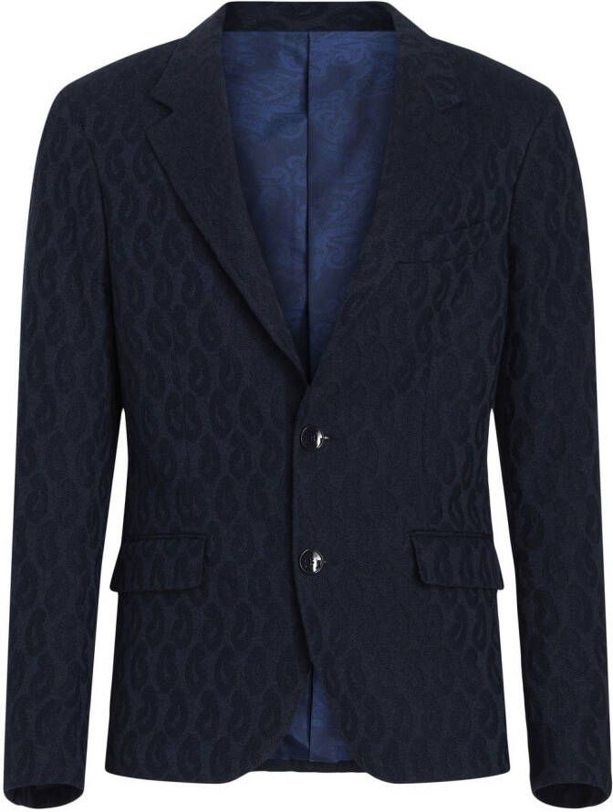 ETRO Blazer met enkele rij knopen Blauw