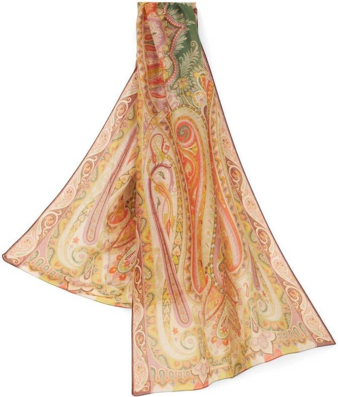 ETRO Sjaal met paisley-patroon Oranje