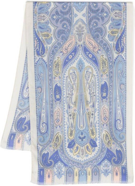 ETRO Sjaal met paisley-print Blauw