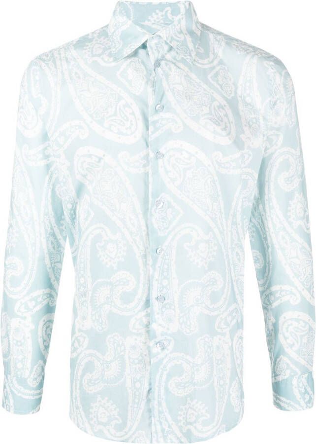ETRO Overhemd met paisley-print Blauw