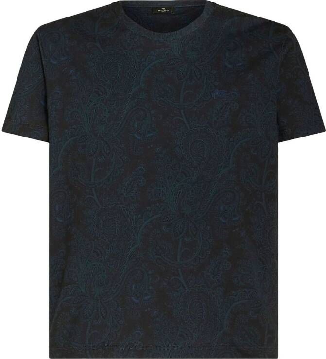 ETRO T-shirt met paisley-print Blauw