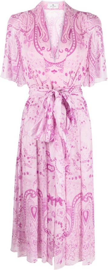 ETRO Midi-jurk met paisley-print Paars