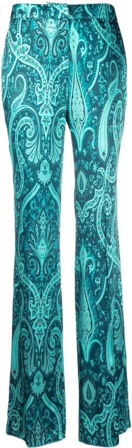 ETRO Pantalon met paisley-print Blauw