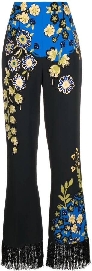ETRO Pantalon met bloemenprint Zwart