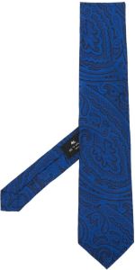 ETRO patterned-jacquard silk tie Blauw