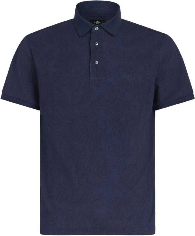 ETRO Poloshirt met paisley-print Blauw