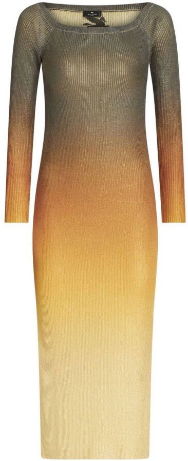 ETRO Ribgebreide jurk Geel
