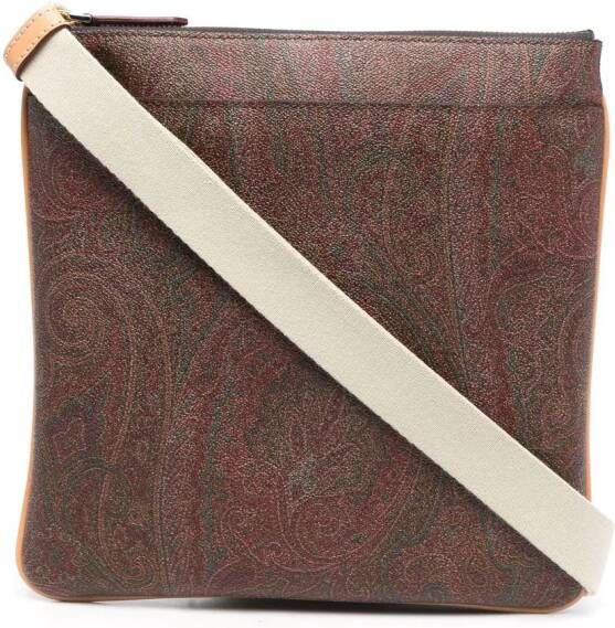 ETRO Schoudertas met paisley-print Bruin