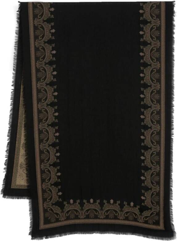 ETRO Shaal-nur cashmere-cotton blend scarf Zwart