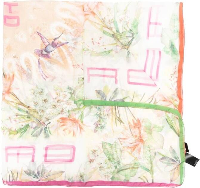 ETRO Sjaal met bloemenprint Oranje