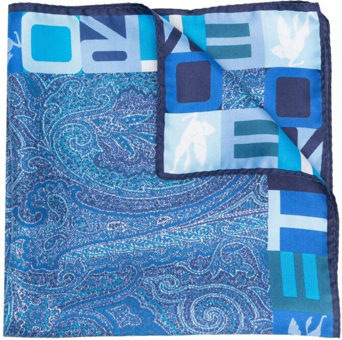 ETRO Sjaal met logoprint Blauw
