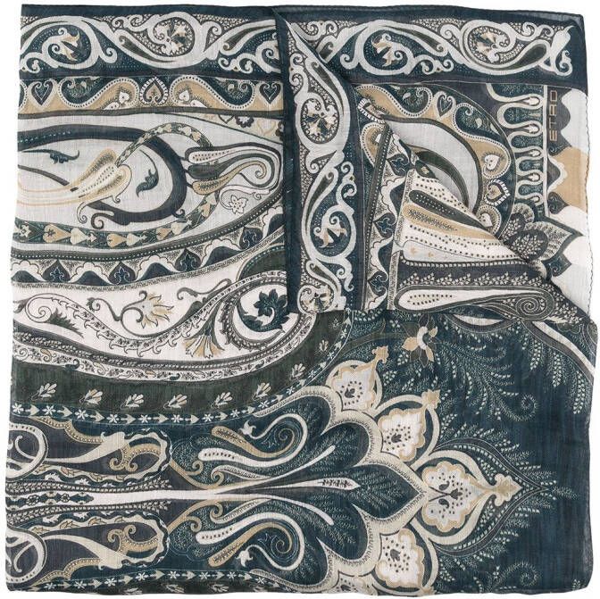 ETRO Sjaal met paisley-print Groen