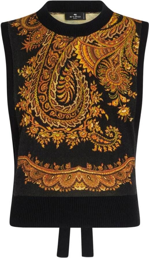 ETRO Sjaal met paisley-print Zwart