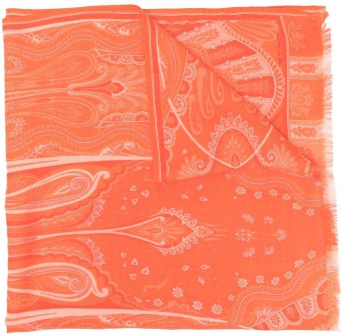 ETRO Sjaal met print Oranje
