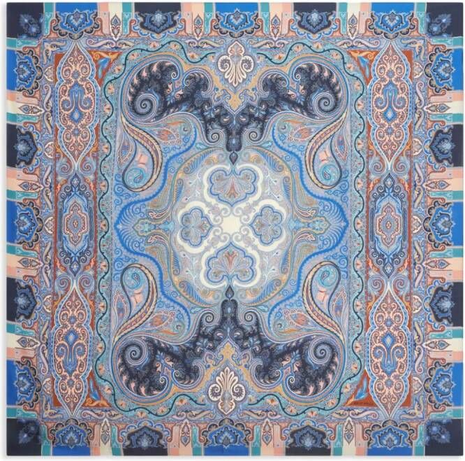 ETRO Sjaal van kasjmierblend met paisley-print Blauw