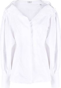 ETRO spread-collar poplin shirt Wit