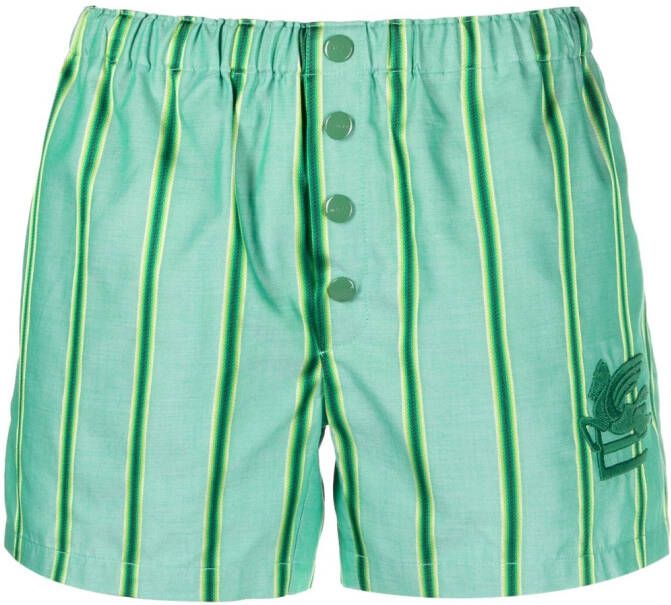 ETRO Gestreepte shorts Groen