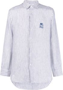 ETRO striped linen shirt Blauw