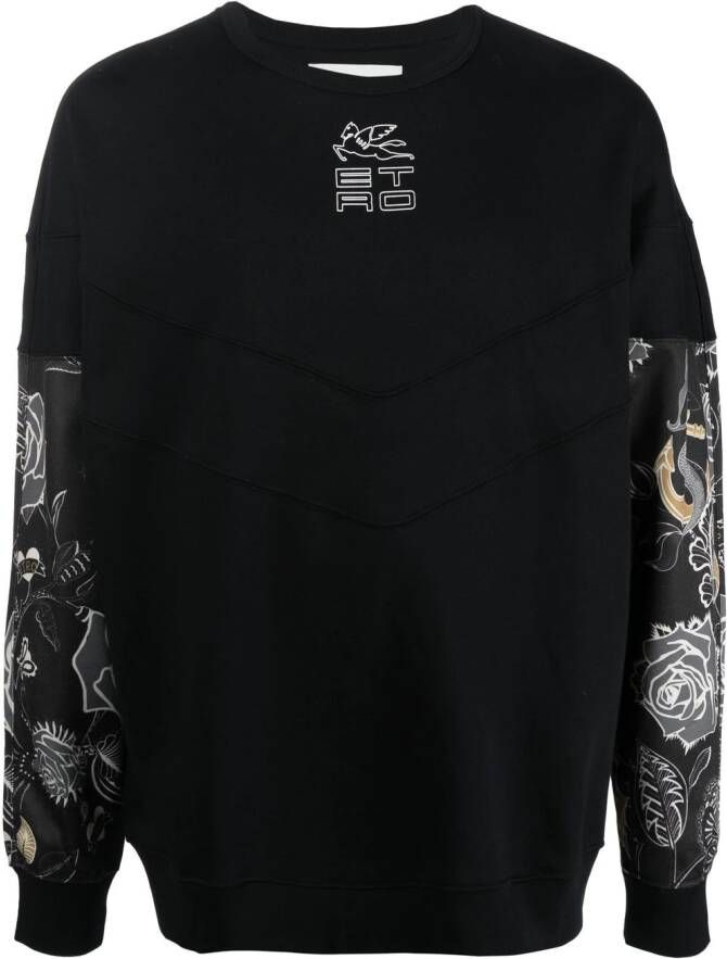 ETRO Sweater met bloemenprint Zwart