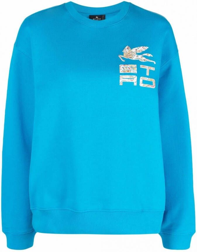 ETRO Sweater met geborduurd logo Blauw