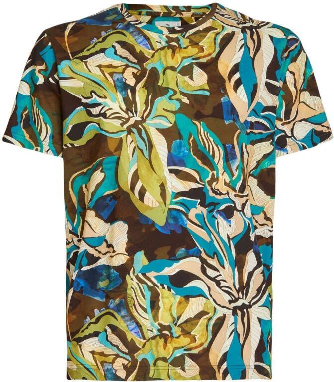 ETRO T-shirt met bloemenprint Bruin