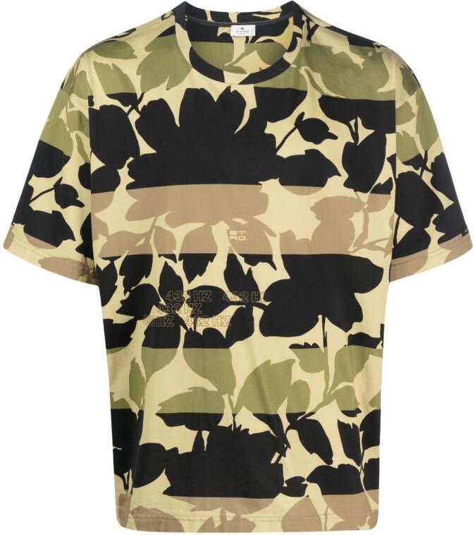 ETRO T-shirt met bloemenprint Groen
