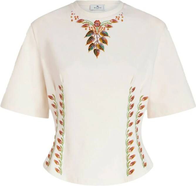 ETRO T-shirt met geborduurd logo Wit